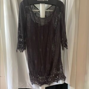 American Eagle Outfitters Purple Lace Maxi Dress